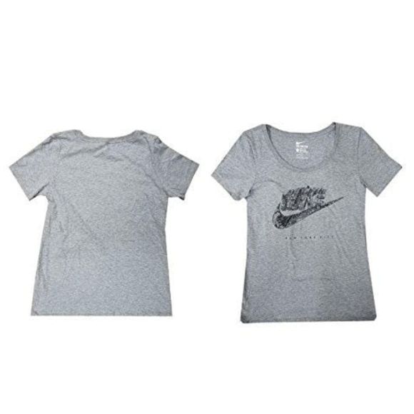 NEW Women's Large NIKE T-Shirt Tee Shirt NYC New York City Gray Running Top 7997 - Picture 2 of 4